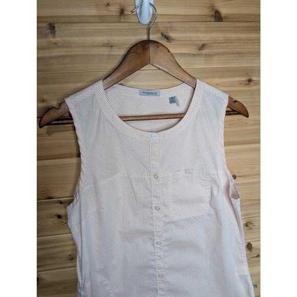 Toad&Co top womens Medium Pink Striped Panoramic Tank Outdoor - Picture 2 of 12